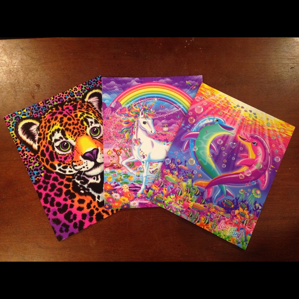 Lisa Frank Folders Glitter + Free Sticker Book